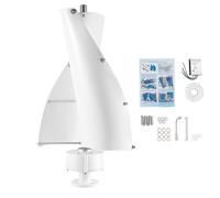 Turbina eólica vertical de 100 W, juego completo de 12 V/24 V, generador de viento con 2 cuchillas y dispositivo de control, turbina eólica para casa, barcos, autocaravanas (blanco, 12 V)