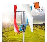 Turbina Eólica Vertical Kit Completo 20000W Generador Viento Jardín Instalacion Eolica Domestica Aerogenerador Eolico Trifásico AC Turbina Eólica de Viento Vertical con Controlador(Colorful,48V)
