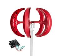 Turbina eólica Vertical silenciosa de 12000 W, 12 V, 24 V, 48 V, 110 V y 220 V, con Controlador para Uso residencial, Color Rojo, 12 V