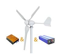 Turbinas eólicas, Generador de turbina eólica Generador de turbina de viento Horizontal 2000W Horizontal 1 2V 24V 48V Molino de viento con Mppt Controlador de cargador(Off System,3_12V_2000W)