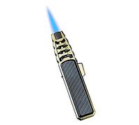 Turbine Torcher, Torch Lighter Jet Flame Refillable Butane Lighter Windproof Lighter with Punch, Adjustable Torch Lighter, for Candle Camping BBQ Kitchen, Butane Not Included - Gift Box (Black)