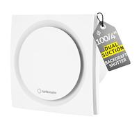 Turbionaire RING 100 SW Extractor de Baño 100 mm Doble aspiración perimetral y frontal, Blanco mate, Ventilación estándar, Para baño, Cocina, Válvula antirretorno, Protección IPX4, Silencioso
