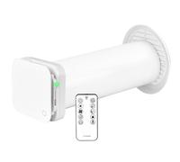 Turbionaire Trend HRV Unidad de VMC Descentralizada con Recuperación de Calor de Cerámica, Sensor de Humedad, Remoto, Temporizador, 8 velocidades, Doble Flujo,100 mm, 3 años de Garantía