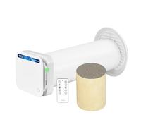 Turbionaire Trend HRV Ventilación VMC Descentralizada con Recuperación de Calor de Cerámica, Sensor de Humedad, Remoto, Temporizador, 8 velocidades,Motor DC Brushlesss,Flujo de Aire Reversible,100 mm