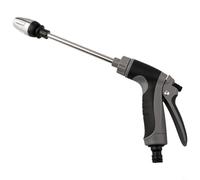 Turbo Arandela ajustable para manguera de jardín, boquilla de alta presión galvanizada gruesa con 3 conectores y tubo de 5 m, niebla de chorro a prueba de fugas (B)