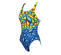 Turbo Bañador Mujer Crystal Azul Profesional Señora, Traje de Baño de Natacion Entrenamiento Competicion, Tira Ancha Doble Capa (4XL)