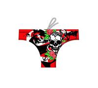 Turbo - Bañador Slip Dark Seas de Waterpolo Competicion Natación y Triatlón Patrón de Ajuste cómodo (L/34)