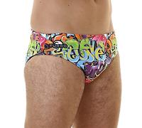 Turbo - Bañador Slip Graffitti de Waterpolo Competicion Natación y Triatlón Patrón de Ajuste cómodo (2XL/38)