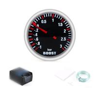 Turbo Boost Gauge, 52 mm mecánico turbocompresor calibre 12 V 3 bar luz blanca para coches modificados coches de carreras tablero
