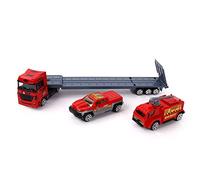 TURBO CHALLENGE - Camión de Transporte y vehículos de intervención de Bomberos - Fundido a presión - 028805-1/38 - Vehículo de Ruedas Libres - Rojo - Metal - A Partir de 3 años