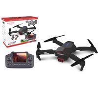 TURBO CHALLENGE - Drone - Cuadricóptero - 400329 - Dispositivo Volador - Negro - 2 Baterías Recargables - Regalo - Cumpleaños - Video - Foto - Controlado por Radio - Pantalla Integrada - desde 14 años