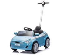 TURBO CHALLENGE - Fiat 500 E - Andador - 119502 - Ruedas Libres - Azul - 25 kg MAX - Plástico - Pilas no Incluidas - Barra de guía - Juguete Infantil - Regalo - Cumpleaños - 18 Meses