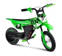 TURBO CHALLENGE - Mini Moto - 12 Pulgadas - Transportador Eléctrico - 50Kg MAX - 119345 - Verde - Batería Recargable - 12V 80W - Arranque en el Manillar - Regalo - Cumpleaños - Desde 6 Años