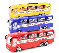 TURBO CHALLENGE - Paquete de 12 Autobuses - Ciudad - 028802PA - 1/16 - Vehículo de Fricción - Color Aleatorio - Plástico - Juguete para Niños - Vehículo - Regalo - Cumpleaños - A Partir de 3 años