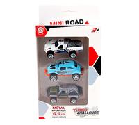 TURBO CHALLENGE - Surtido de 3 Coches - Die Cast - 021020 - Coche de Ruedas Libres - Modelo Aleatorio - Metal - Juguete para Niños - Coche - Regalo - A Partir de 3 años