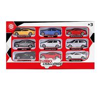 TURBO CHALLENGE - Surtido de 9 Coches - Die Cast - 029020 - Coche de Ruedas Libres - Modelo Aleatorio - Metal - Juguete para Niños - Coche - Regalo - A partir de 3 años