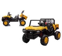 TURBO CHALLENGE - UTV Caterpillar - Portador Eléctrico - 119903 - Amarillo - 30Kg MAX - Plástico - 2 Plazas - Juguete Infantil - Regalo - Cumpleaños - Vehículo Todoterreno - MP3 - De 3 Años A 6 Años