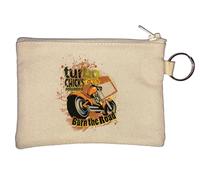 Turbo Chicks Reloaded Burn The Road Biker - Llavero gráfico para monedero, color beige