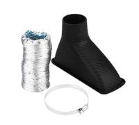 Turbo de admisión de aire frío Qiilu Turbina de admisión de aire 3pcs Cuadrado de fibra de carbono con accesorios de montaje