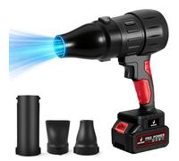 Turbo Fan Batería soplador de hojas, 800 W, 35000 rpm, soplador portátil con baterías de 1300 mAh y 3 boquillas de aire, soplador de polvo, soplador de polvo, soplador de nieve, soplador de nieve para