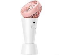 Turbo Fan Dispositivo de refrigeración portátil 3 en 1, ventilador personal plegable con cordón para oficina, playa, vacaciones, esenciales, marrón (3)