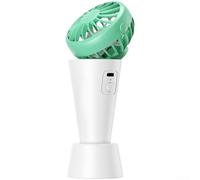 Turbo Fan Dispositivo de refrigeración portátil 3 en 1, ventilador personal plegable con cordón para oficina, playa, vacaciones, esenciales, marrón (4)