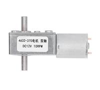 Turbo Geared Motor, DC12V High Torsion Micro Gearbox, Perpendicular Dual Shaft Drive Gear Motor with Brake Function, Aluminum Brass Construction for Window Opener Door Op (10RPM)