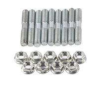 Turbo Studs y Lock Nut, Juego de 9 Piezas M8x1.25, Alta Durabilidad y Resistencia, Compatible con S13 S14 S15 SR20 CA18 - Material Resistente, Ajuste Preciso, Ideal para Repuesto