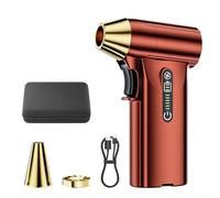 Turbo Ventilador para Limpieza Industrial - Soplador de Motor sin Escobillas 130000RPM, 52m/s Flujo de Aire, Potencia Máxima 200W, 80×125×30mm Colector de Polvo Compacto con Carga Tipo-C (ROJO)