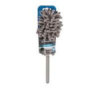 Turbocar - Plumero de Chenilla telescópica para Coche, Longitud plegada: 27 cm, Longitud desplegada: 76 cm, Color: Gris, Cabeza de orugas de Microfibra - Flexible, extraíble y Lavable - Cabeza 100%