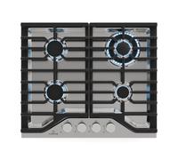 Turbocast 60cm Placa de Gas 4 Fuegos Plata