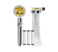 Turbocharged Handheld Shower Head,propeller Driven Shower Heads, high Pressure Water Saving with Pause Button