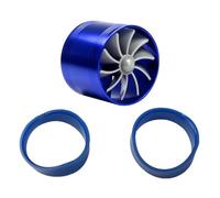 Turbocompresor de aleación de aluminio, ahorrador de combustible, turbocompresor, kit de ventilador universal, Tornado Auto, duradero(Blue)