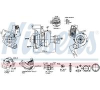 Turbocompresor, sobrealimentación Nissens 93564 para OE 11652287497