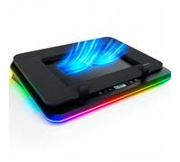 Turbofrost Base Refrigeradora Portátil RGB 4 Ventiladores USB 17 Pulgadas | Aluminio de Grado Aeronáutico, Espuma Insonorizante, Ventiladores a 4000 RPM para Máxima Potencia de Refrigeración, Negro