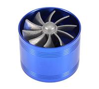 Turbonator Fuel Saver, Turbonator de admisión de aire del coche Turbina de un solo ventilador Supercargador Gas Fuel Saver Turbo 64mm(Azul)