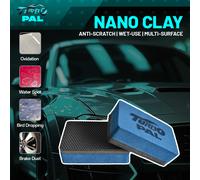 TURBOPAL 2 uds esponja de arcilla profesional de 3 capas, matriz de Nano arcilla para eliminación de contaminante de coche segura a los arañazos, uso multisuperficie Azul
