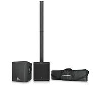 Turbosound iP2000 BUNDLE Altavoz de columna alimentado de 1000 vatios con subwoofer de 12", bolsa de transporte resistente al agua y cubierta protectora