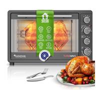 TurboTronic Horno Eléctrico 45L con Convección y Asador, 2000W, Mini Horno de Sobremesa, Incluye 2 Bandejas, Ideal para Pizza, Camping y Cocina Compacta