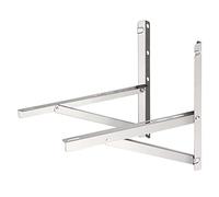 TURBRO Soporte de pared para sistema de bomba de calor de aire acondicionado sin conductos mini, soporte plegable de acero inoxidable, soporta condensador de hasta 350 libras (7,000-18,000 BTU), 1 par