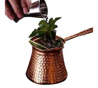 turca - de 5 pulgadas | de cobre - Elegante olla turca con diseño martillado para un calentamiento rápido y uniforme, perfecto para elaborar cerveza en casa y multifo
