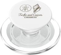 Turcas y Caicos Lineart Sand Dollar Conch Sheller PopSockets PopGrip para MagSafe