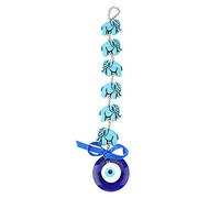 Turco Azul Perlas Mal de Ojo Adorno de Elefante Amuleto Delicado Cristal Azul Colgante casa Suerte protección Colgante de Pared Decoración