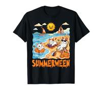 Turco Van Cat Spooky Summerween Vacaciones Tropical Beach Camiseta