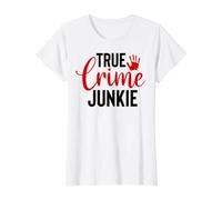 ture Crimen Adicto obsesionado Asesinato Misterio Criminal Camiseta gráfica económica, Mujer, Blanco, L