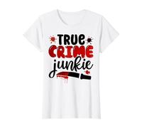 ture Crimen Adicto obsesionado Asesinato Misterio Criminal Camiseta gráfica económica, Mujer, Blanco, XS