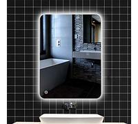 Turefans 50 * 70cm, Espejo de baño LED, Interruptor táctil, LED Blanco frío