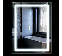 Turefans Espejo baño, Espejo baño con luz, Interruptor táctil, 22W, Esquinas Redondeadas, Impermeable, LED Blanco frío, 60 * 80cm