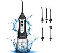 TUREWELL FC1591 Irrigadores Bucales,Irrigador Dental Portatil con 5 Boquillas 3 Modos,IPX7 Impermeable,USB Recargable para Limpieza Dental, 300ML Irrigador Oral de Familia y Viajar
