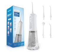 TUREWELL Irrigador Bucal Portatil de 310 ML con 5 Modos, 4 Boquillas, Irrigador Dental Recargable IPX7 Impermeable al Agua para el Hogar y Los Viajes, Mejora la Salud Dental